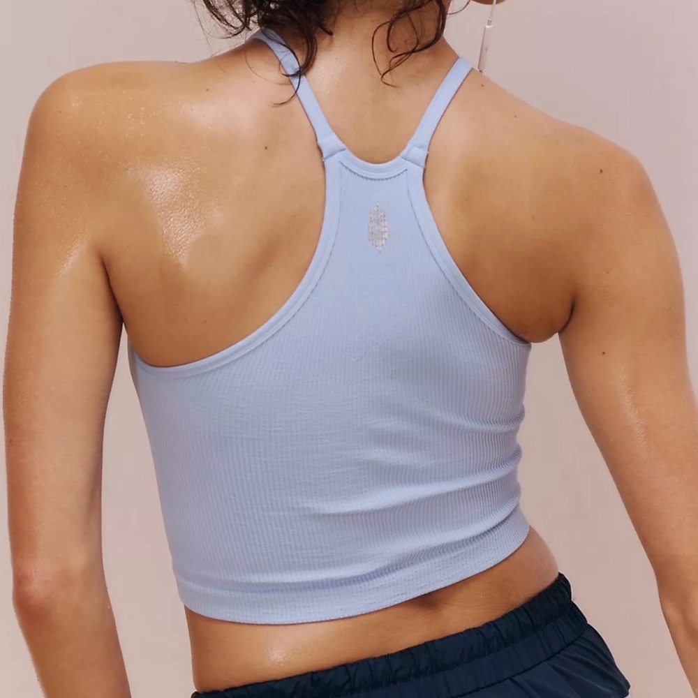 Free People Happiness Runs Crop Tank Top in Blue Gray Size Medium Large … - Picture 11 of 13